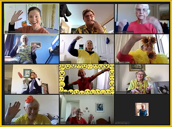 Dance instruction via zoom screen